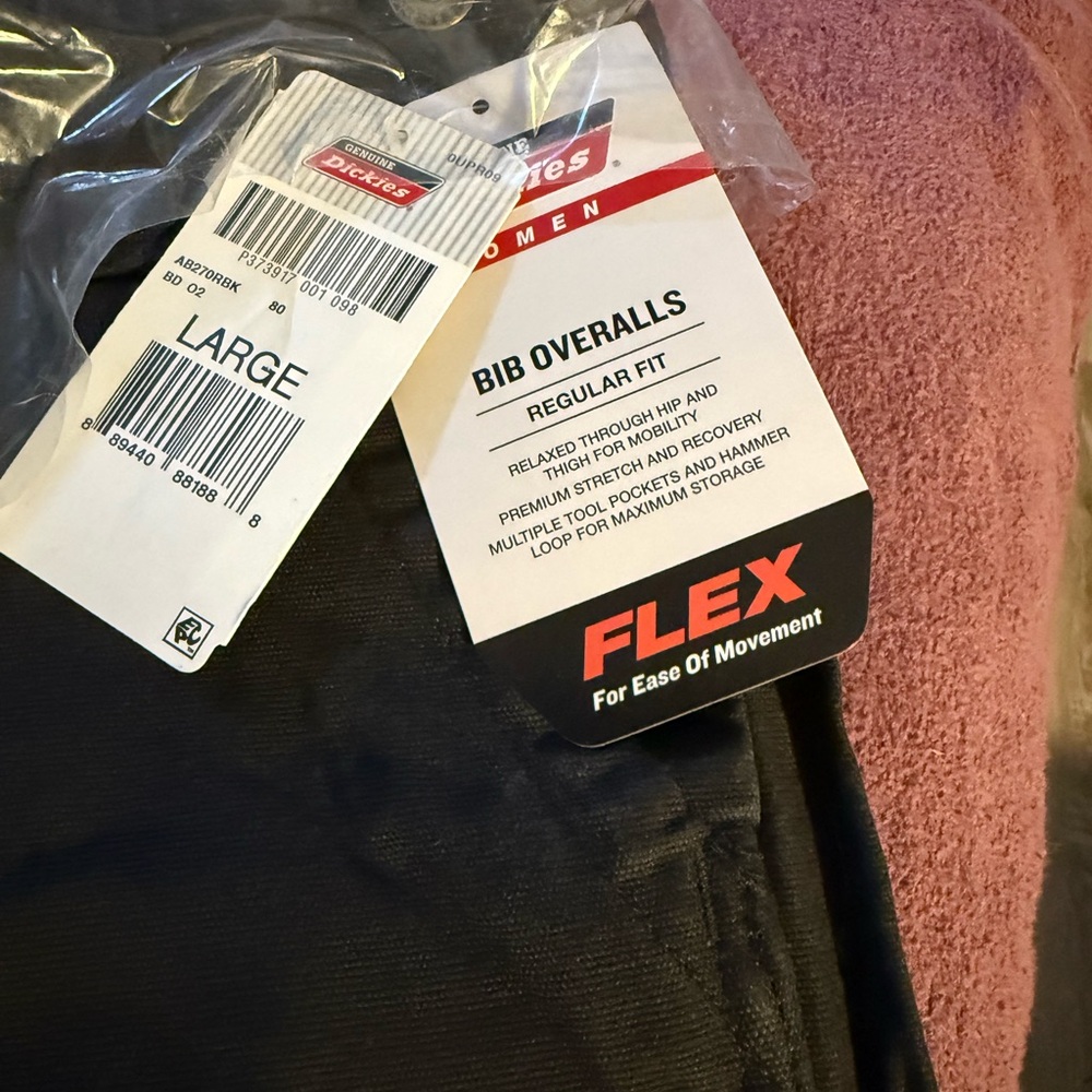 Dickies Black FLEX Bib Overalls Womens